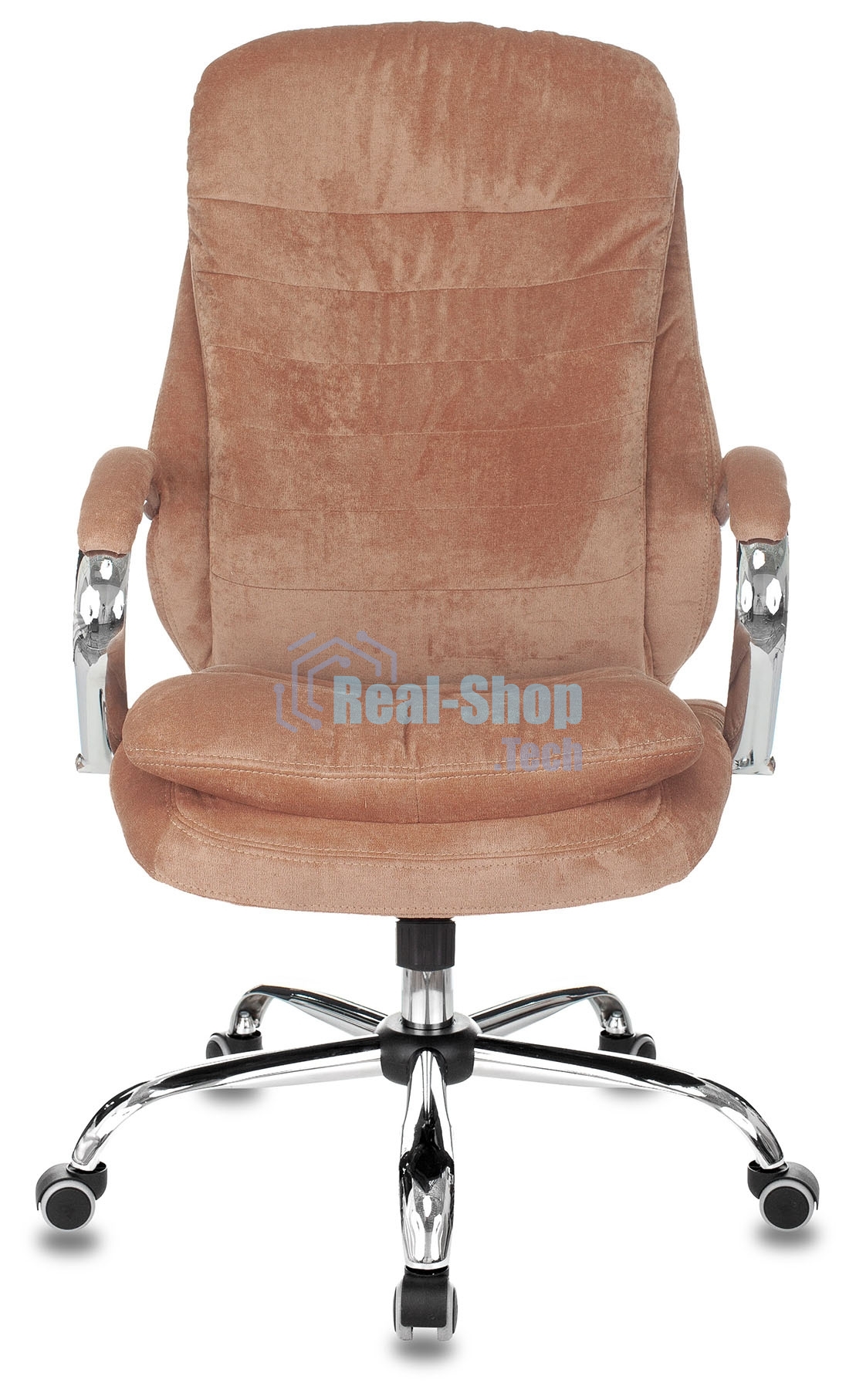 Кресло руководителя Бюрократ T-9950SL Fabric светло-коричневый Velvet 90, крестовина металл хром