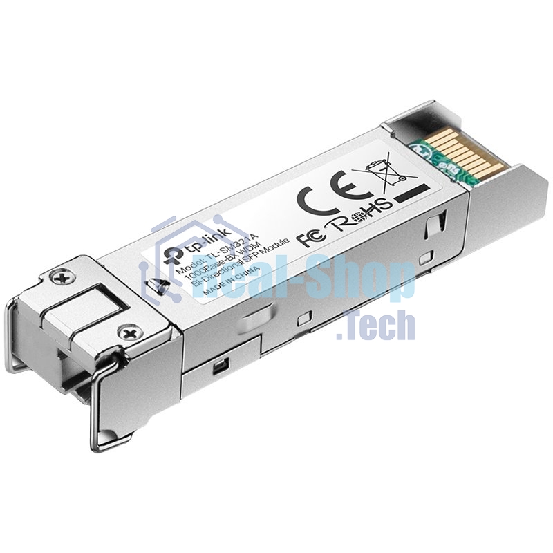 Модуль SFP TP-Link 1000Base-BX WDM Bi-Directional SFP module, TX: 1550 nm and RX: 1310 nm, 1 LC Simplex port, up to 2 km transmission distance in 9/125 μm SMF (Single-Mode Fiber), Supports Digital Diagnostic Monitoring (DDM).