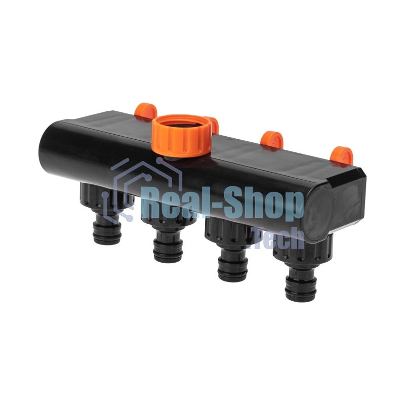 Разветвитель для шланга на 4 канала 1/2, 3/4 Четыре Сезона