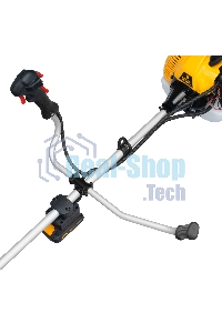 Триммер бензиновый Denzel DT-43E, 43 см3, неразъемная штанга, электростартер, состоит из 2 частей