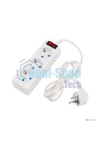 Удлинитель PROconnect 3 гнезда, 1.5 м, 3х0.75 мм², с/з, с кнопкой, белый