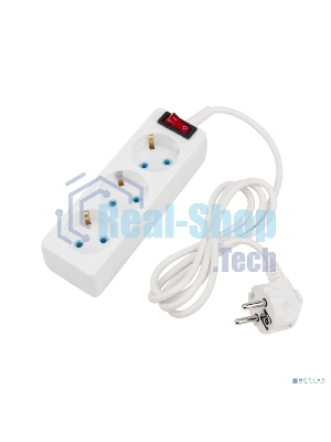 Удлинитель PROconnect 3 гнезда, 1.5 м, 3х0.75 мм², с/з, с кнопкой, белый