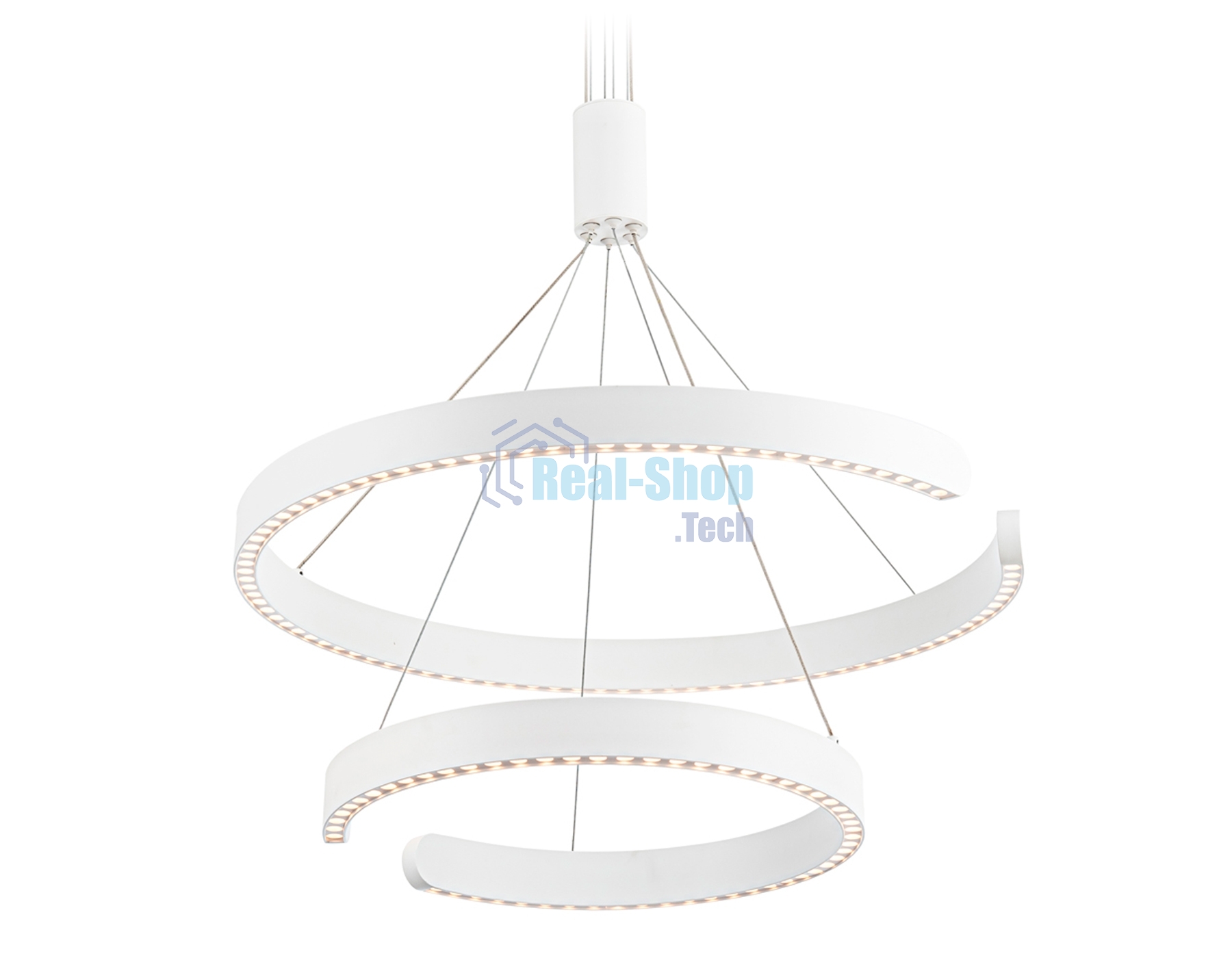 Подвесной светодиодный светильник Ambrella light FL5884/2 WH белый 45W 3000K/4200K/6400K D600/400*1200 (без ПДУ)