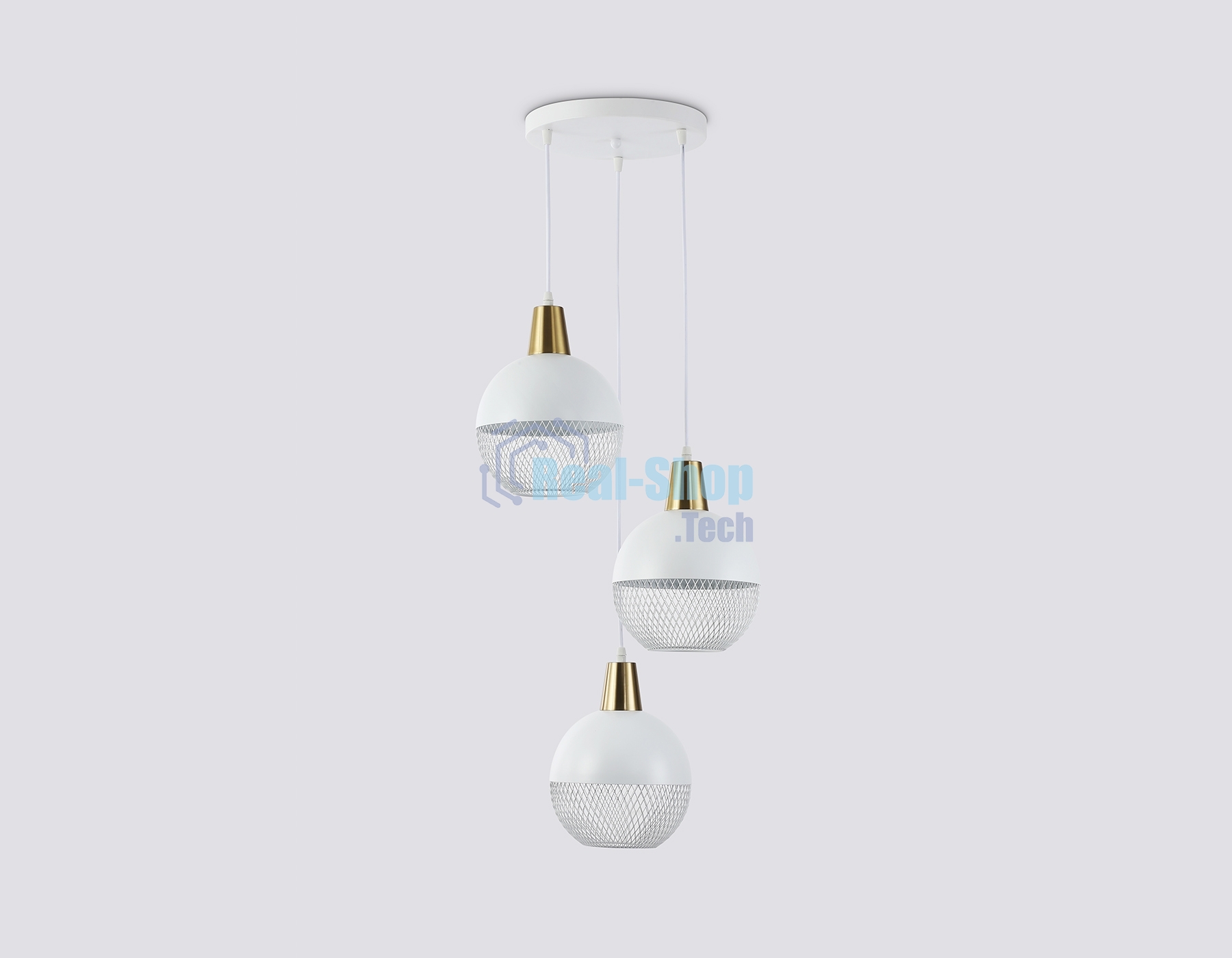 Светильник Ambrella light TR8503/3 WH/CP белый/медь E27/3 max 60W D410*1000