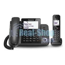 Телефон беспроводной (DECT) Panasonic KX-TGF320RUM серый металлик автооветчик АОН