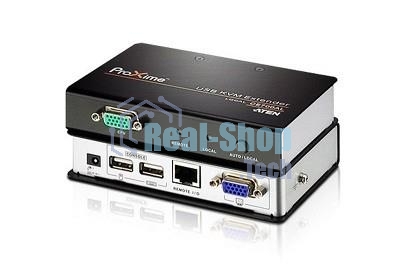 Переключатель ATEN CE700A-D(AT-G) Удлинитель, SVGA+KBD+MOUSE USB ATEN, 150 метр., HD-DB15+USB A-тип, Female, c KVM-шнуром USB 1.8м, Б.П. 220> 5.3V