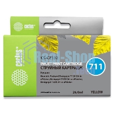 Картридж струйный Cactus CS-CZ132 №711 желтый (26 мл) для HP DesignJet T120/T520