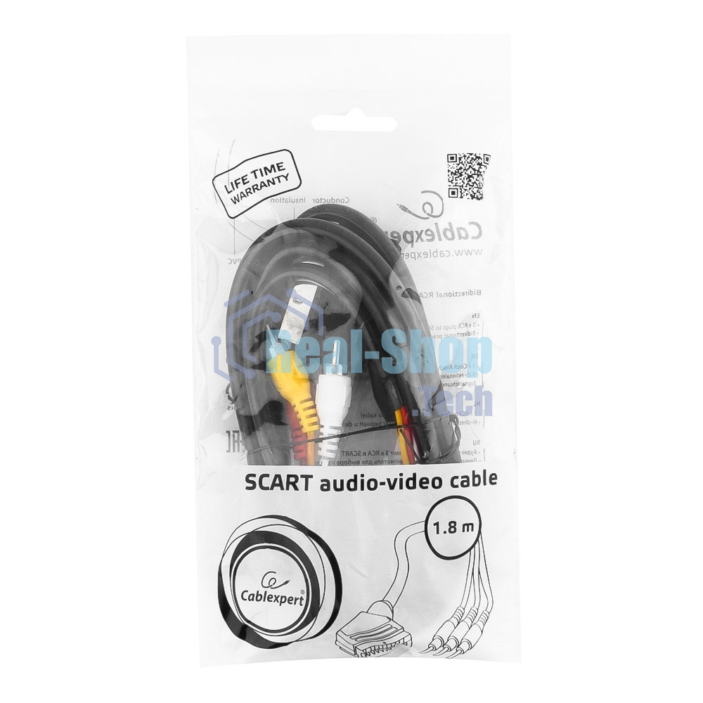 Кабель аудио/видео Gembird 1 x RCA x 3 (male)/1 x SCART (male), 1.8 м