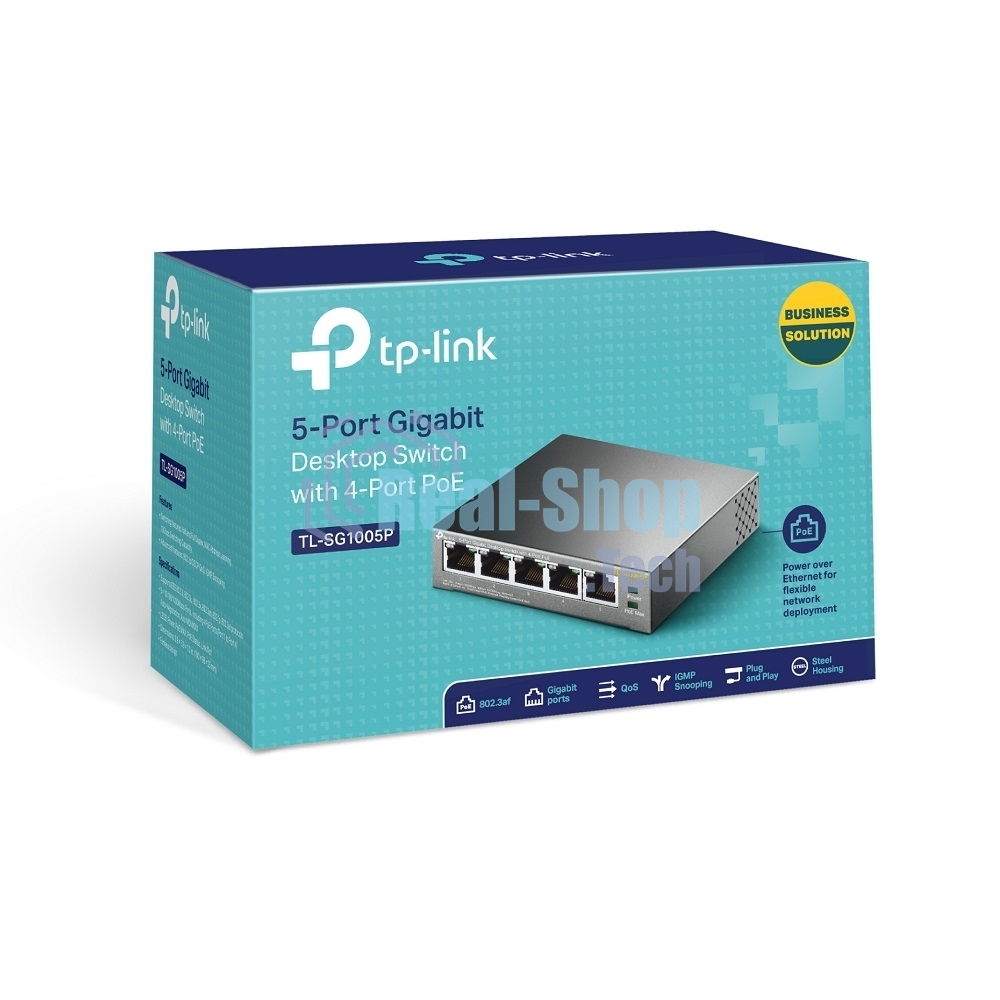Коммутатор TP-Link SMBTL-SG1005P 5-портовый гигабитный настольный коммутатор с 4 портами PoE SMB 56W