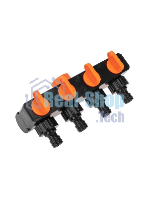 Разветвитель для шланга на 4 канала 1/2, 3/4 Четыре Сезона