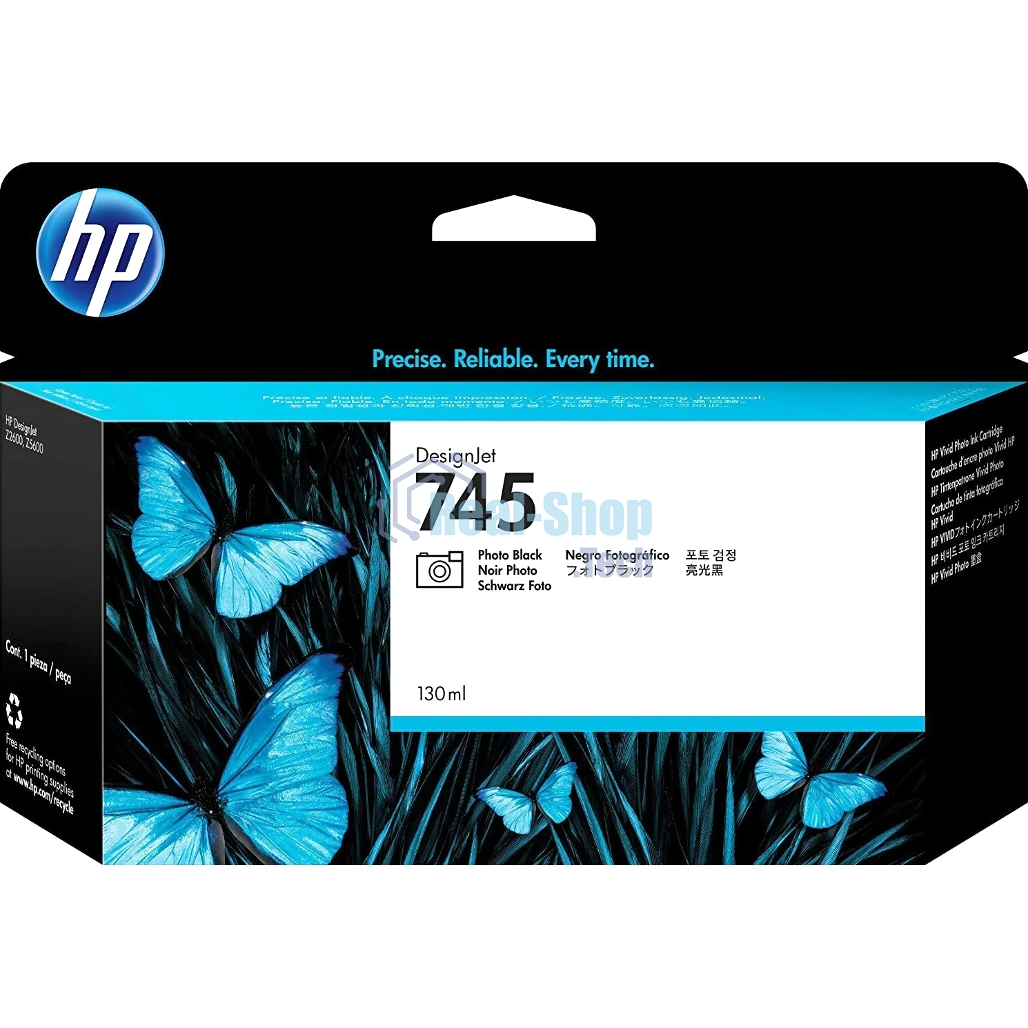 Картридж струйный HP 745 с чернилами фотографического черного цвета для принтеров Designjet, 130 мл