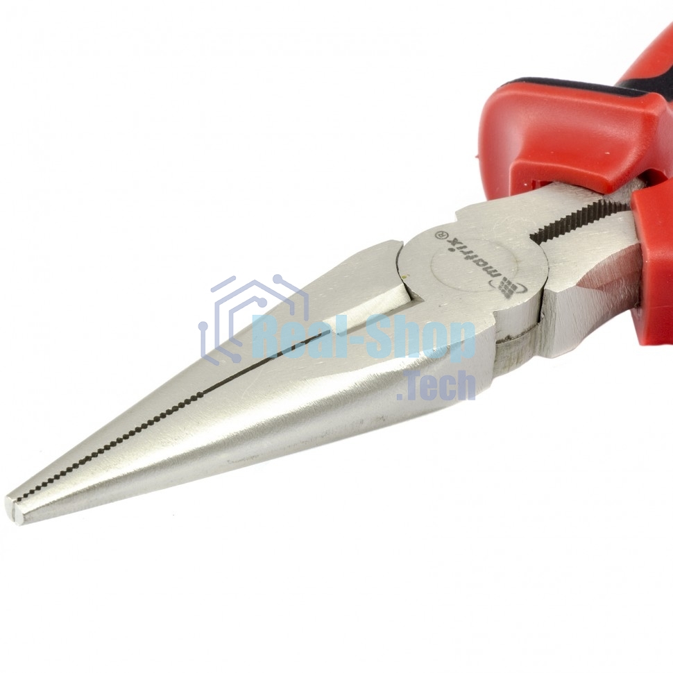 Длинногубцы Matrix NICKEL, 160 мм, прямые никелированные, двухкомпонентные рукоятки