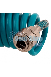 Полиуретановый спиральный шланг профессиональный BASF, 15 м, с быстросъемными соединением Stels