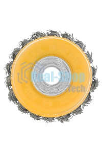 Щетка для УШМ Denzel 75 мм, М14, чашка, крученая нержавеющая проволока 0,5 мм