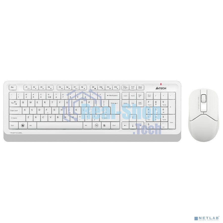 Комплект клавиатура + мышь A4Tech Fstyler FG1012 клав:белый мышь:белый USB беспроводная Multimedia