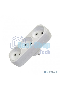 Тройник 3 гнезда 10 А, без заземления линейный MAKEL 10032