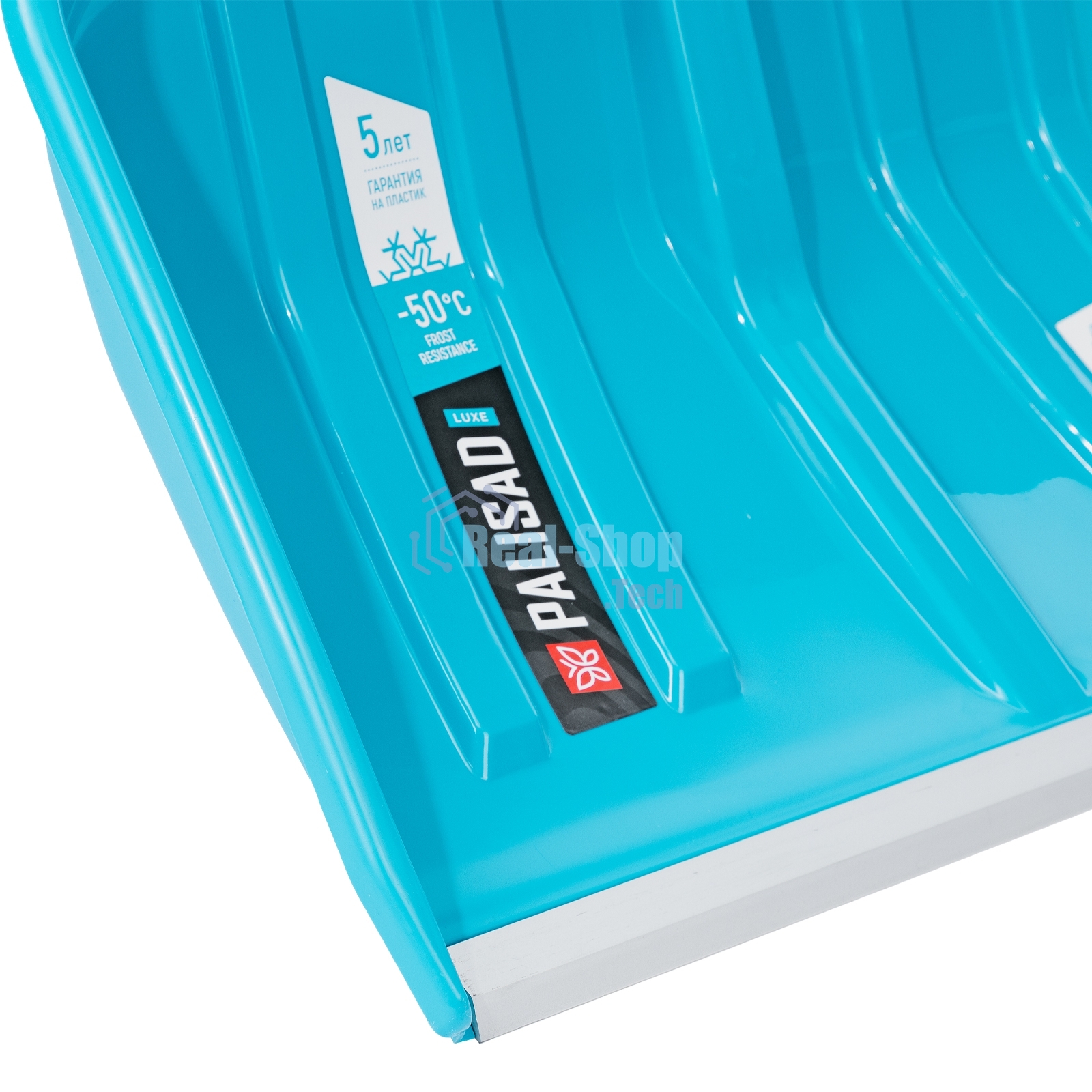 Лопата-скрепер для уборки снега,полипропилен,550х340х1450 мм,алюминиевый черенок,ПВХ, LUXE Palisad