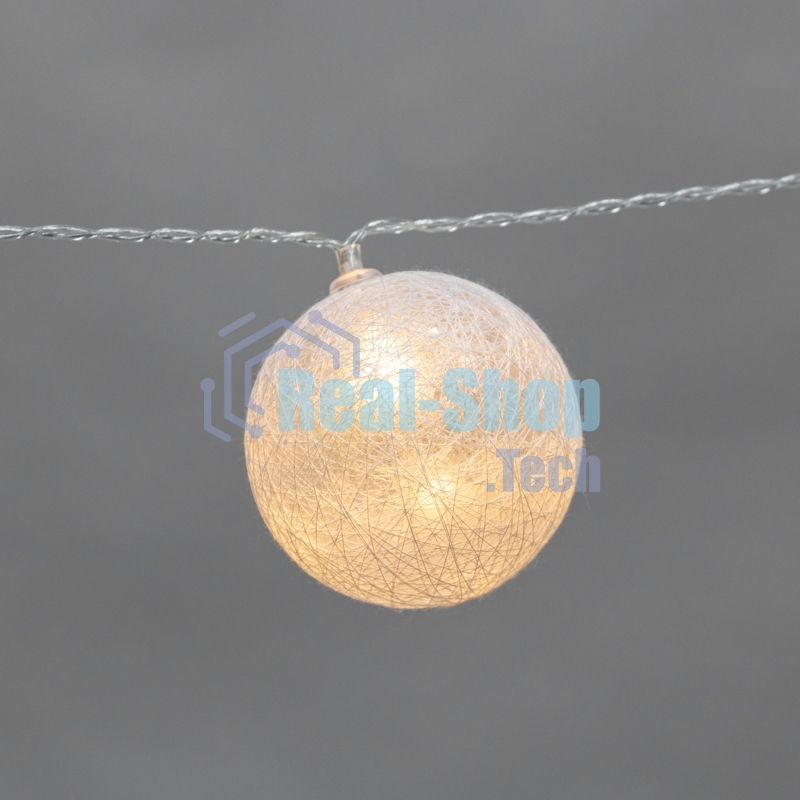 Тайские фонарики Neon-night Вельвет 3,5 м, 20 LED, прозрачный ПВХ, теплый белый, питание USB