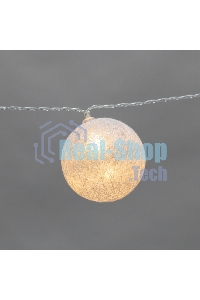 Тайские фонарики Neon-night Вельвет 3,5 м, 20 LED, прозрачный ПВХ, теплый белый, питание USB