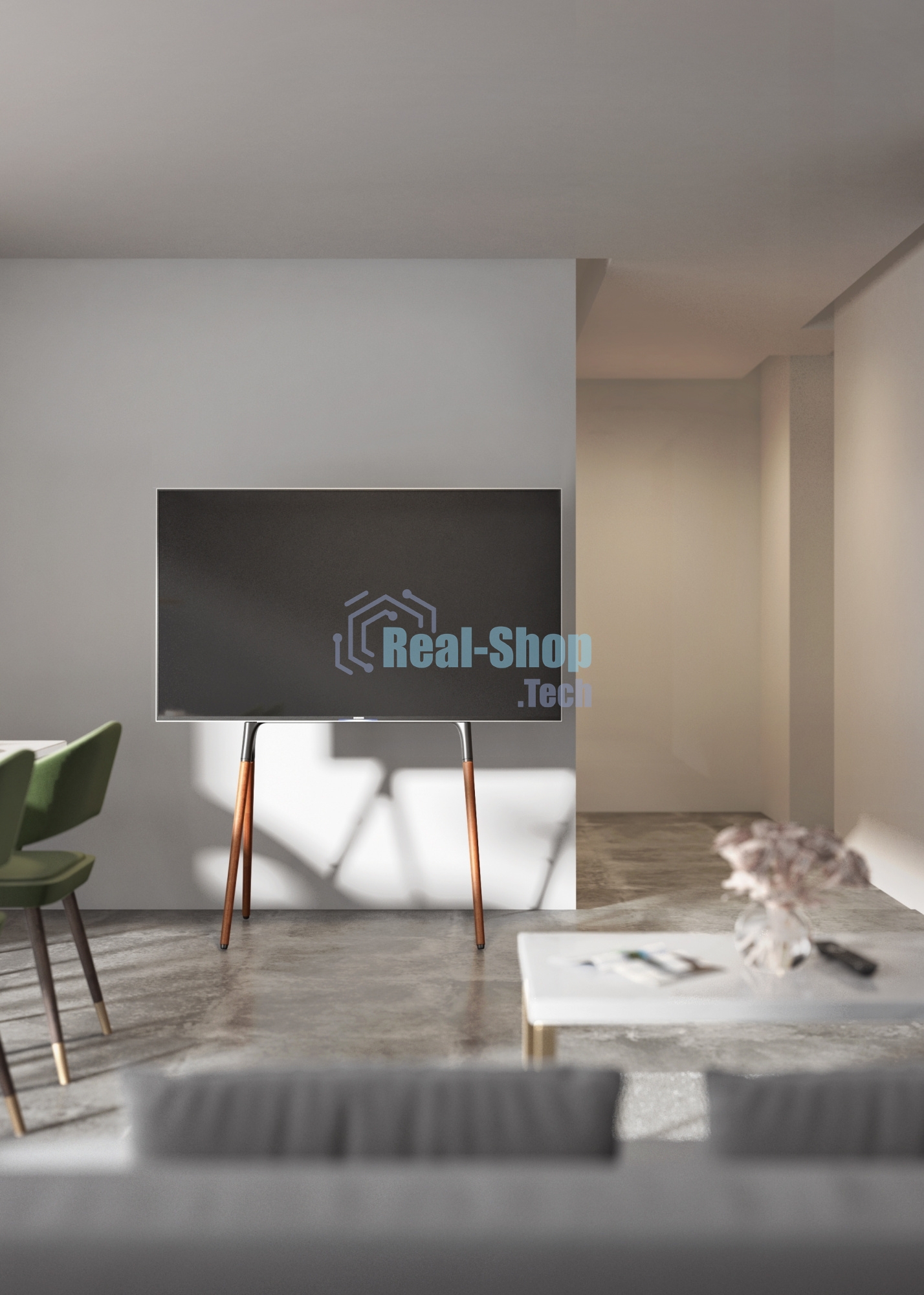 Подставка для телевизора Cactus CS-ST1247BKWN черный/орех 49