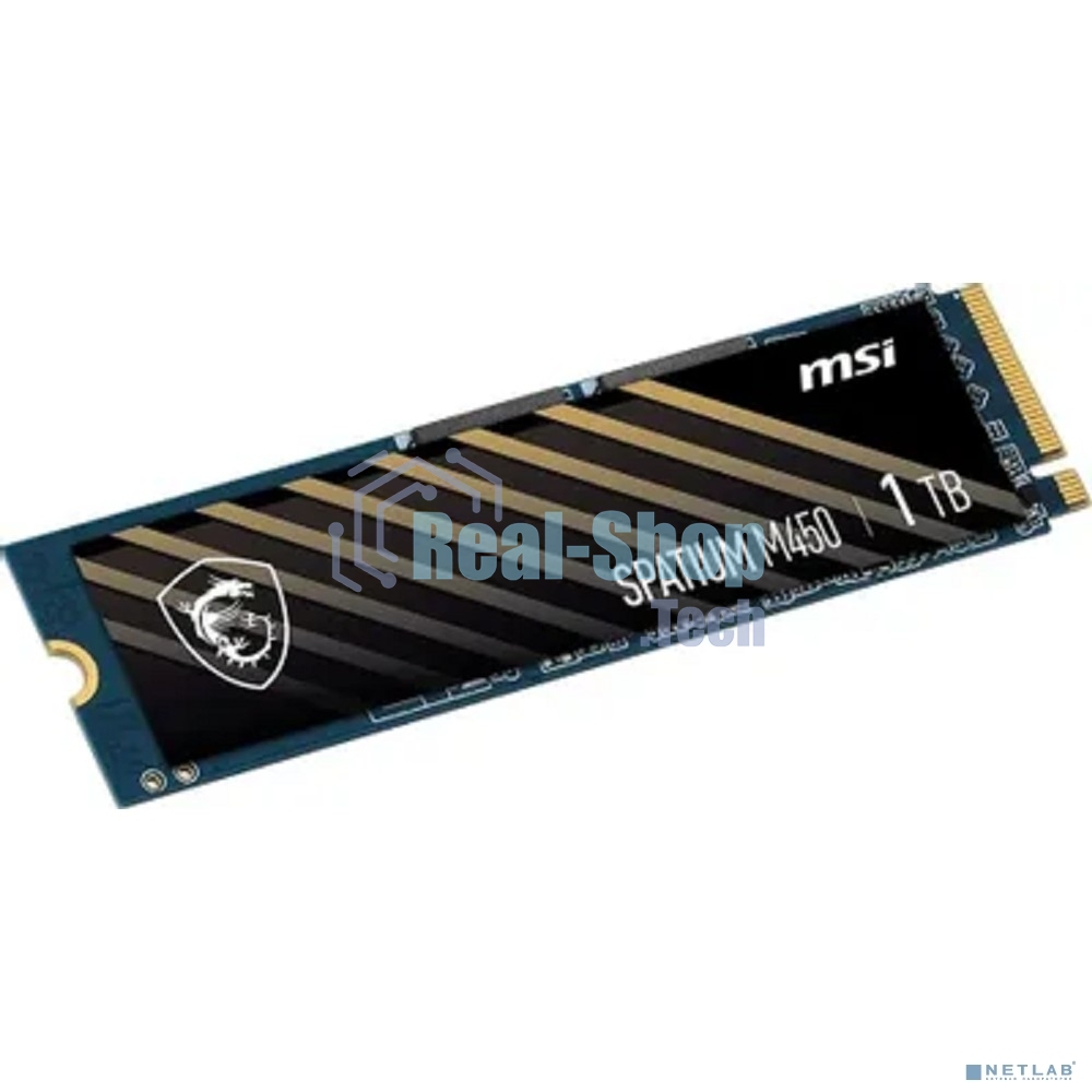 Накопитель SSD MSI SPATIUM M450, 1Tb, PCIe 4.0 x4, M.2 2280, NVMe, R/W 3400/2400