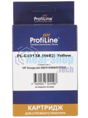 Картридж струйный ProfiLine PL-C4913A №82 для принтеров HP Deskjet 500/500ps/510/800/800ps(24/42in) DesignJet copier cc800ps Yellow водные