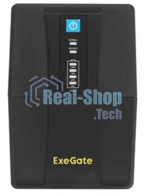 Источник бесперебойного питания ExeGate Power NB-650.LED.AVR.4C13 (650VA/390W, LED, AVR, 4*C13, батарея 12V 7Ah, черный)
