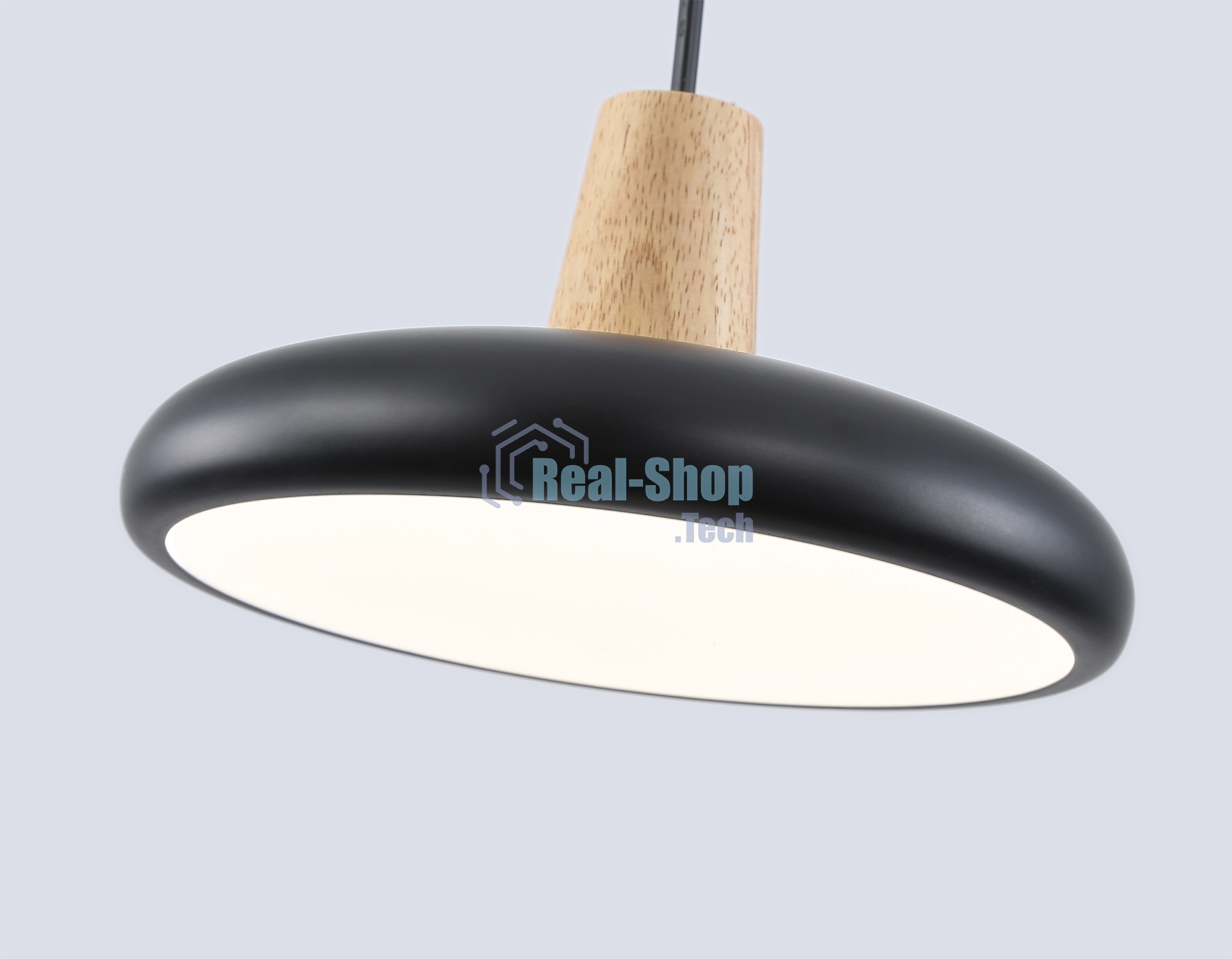 Светильник Ambrella light FL4839 BK/WD черный/дерево 24W 3000-6000K D200*800 (без ПДУ)