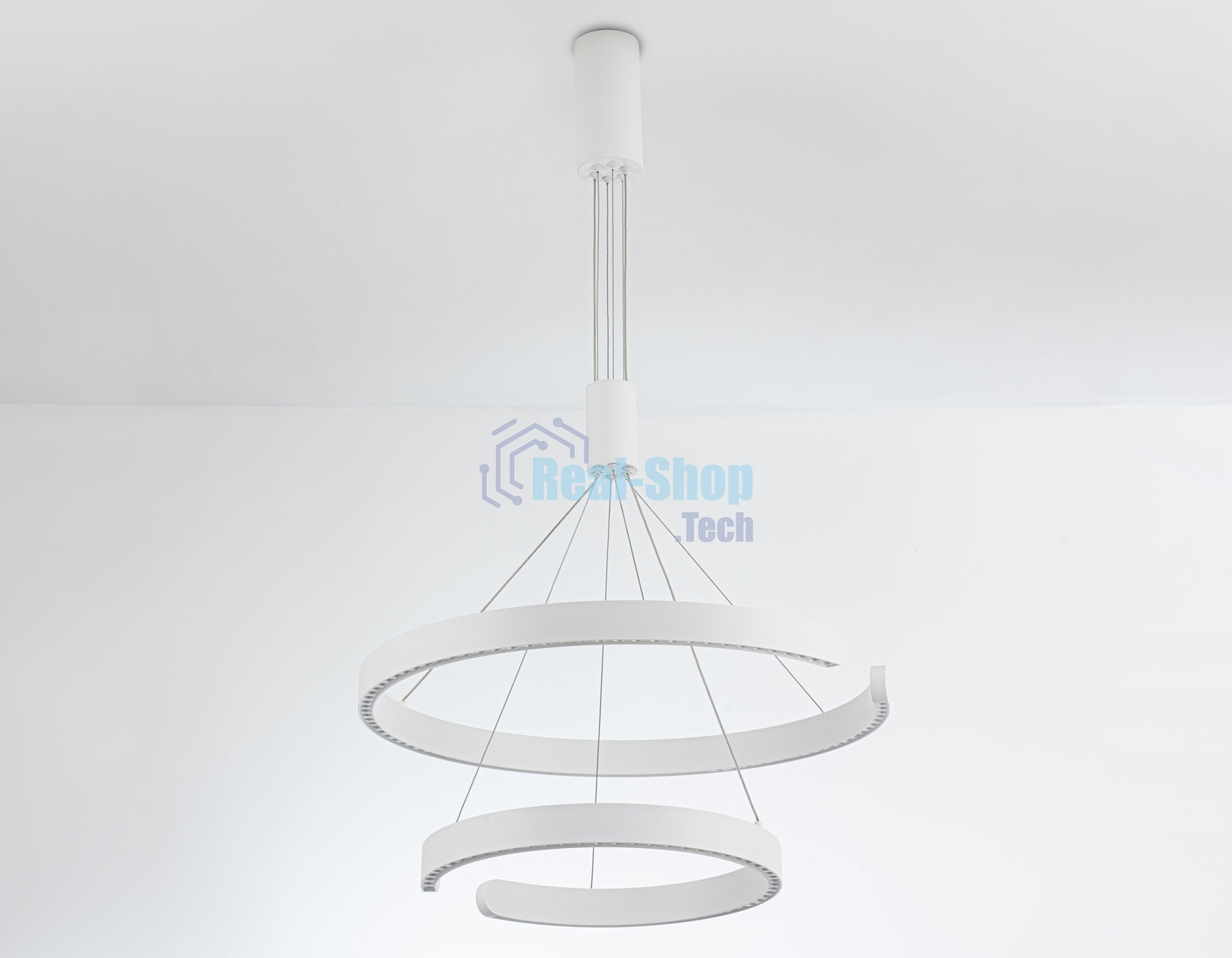 Подвесной светодиодный светильник Ambrella light FL5884/2 WH белый 45W 3000K/4200K/6400K D600/400*1200 (без ПДУ)