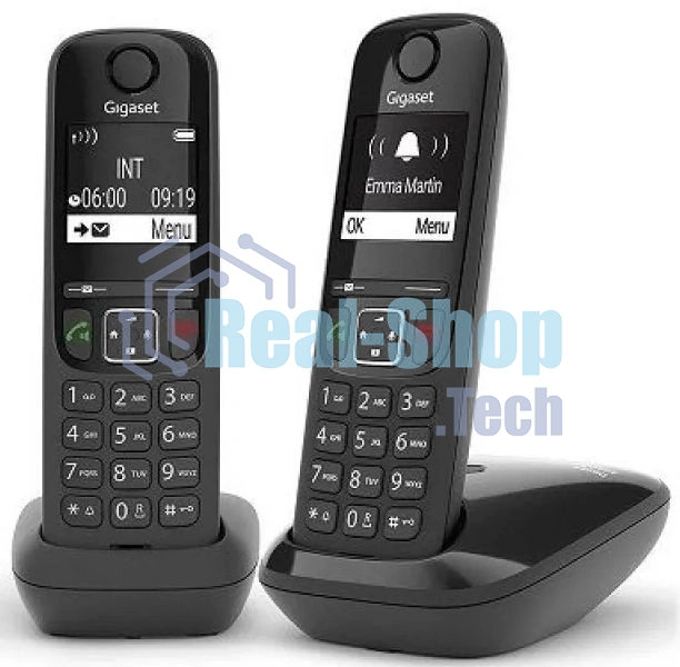 Радиотелефон Dect Gigaset AS690 DUO черный (труб. в компл.:2шт) АОН
