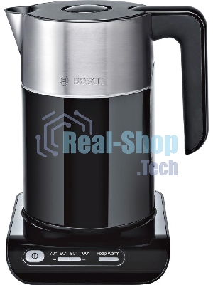 Чайник электрический Bosch TWK8613 1.5 л, 2400 Вт, черный/серебристый (корпус: нержавеющая сталь)