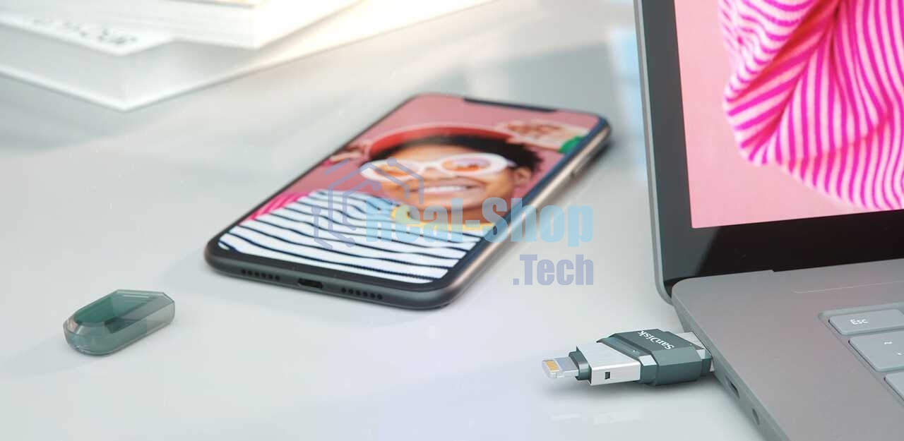 Флешка USB Sandisk 128Gb iXpand Flip SDIX90N-128G-GN6NE USB3.1 зеленый/серебристый