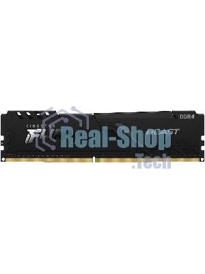 Оперативная память Kingston Fury Beast, DDR4, 16GB (1x16GB), 3200MHz, CL16, DIMM, с радиатором, черный