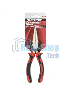 Длинногубцы Matrix NICKEL, 160 мм, прямые никелированные, двухкомпонентные рукоятки