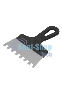 Шпатель из нержавеющей стали Сибртех 150 мм, зуб 10х10 мм, пластмассовая ручка