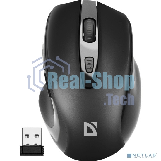 Мышь беспроводная Defender Prime MB-053 черный, 1600 dpi, радиоканал, USB, кнопки - 6