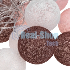 Тайские фонарики Neon-night Вельвет 3,5 м, 20 LED, прозрачный ПВХ, теплый белый, питание USB