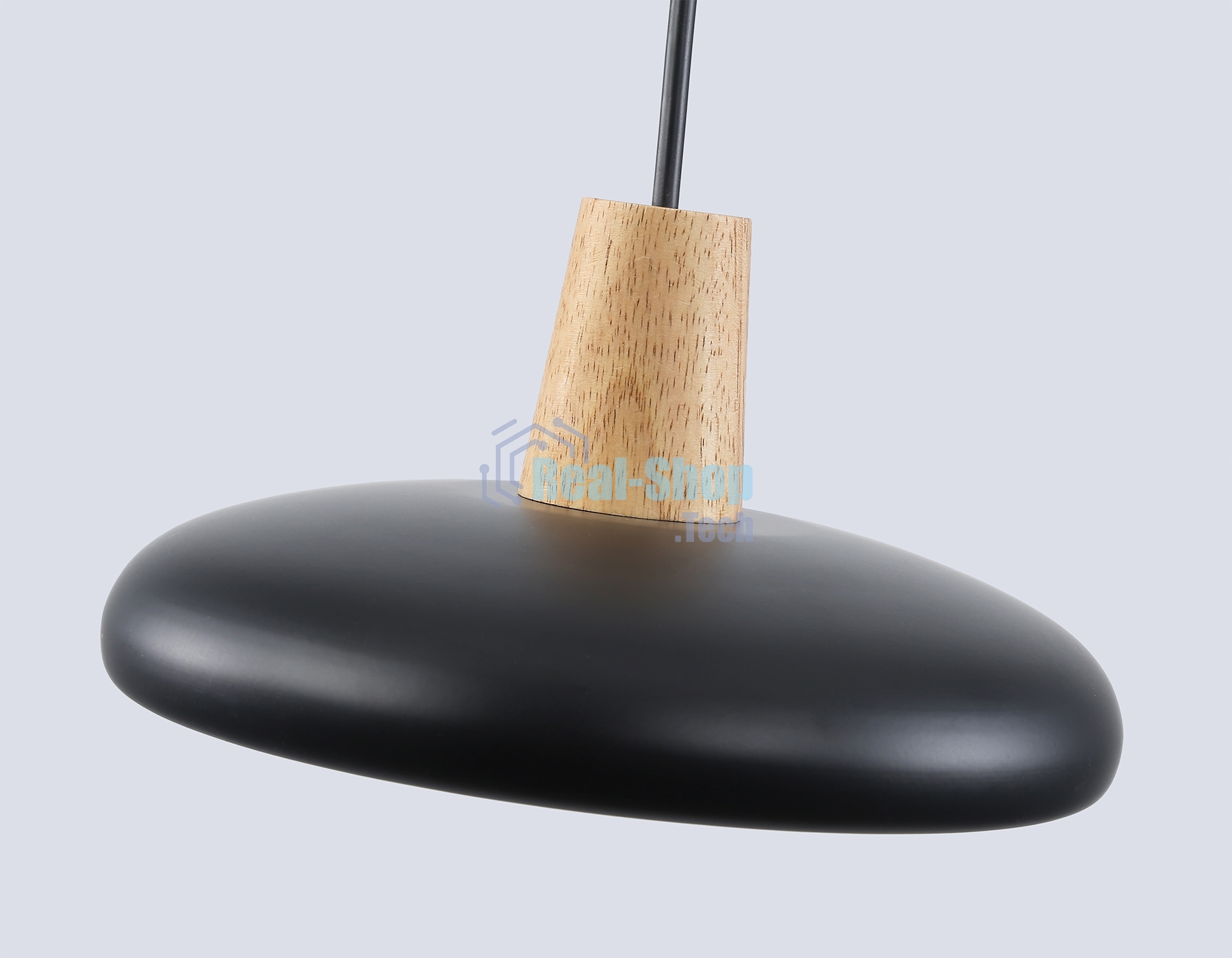 Светильник Ambrella light FL4839 BK/WD черный/дерево 24W 3000-6000K D200*800 (без ПДУ)
