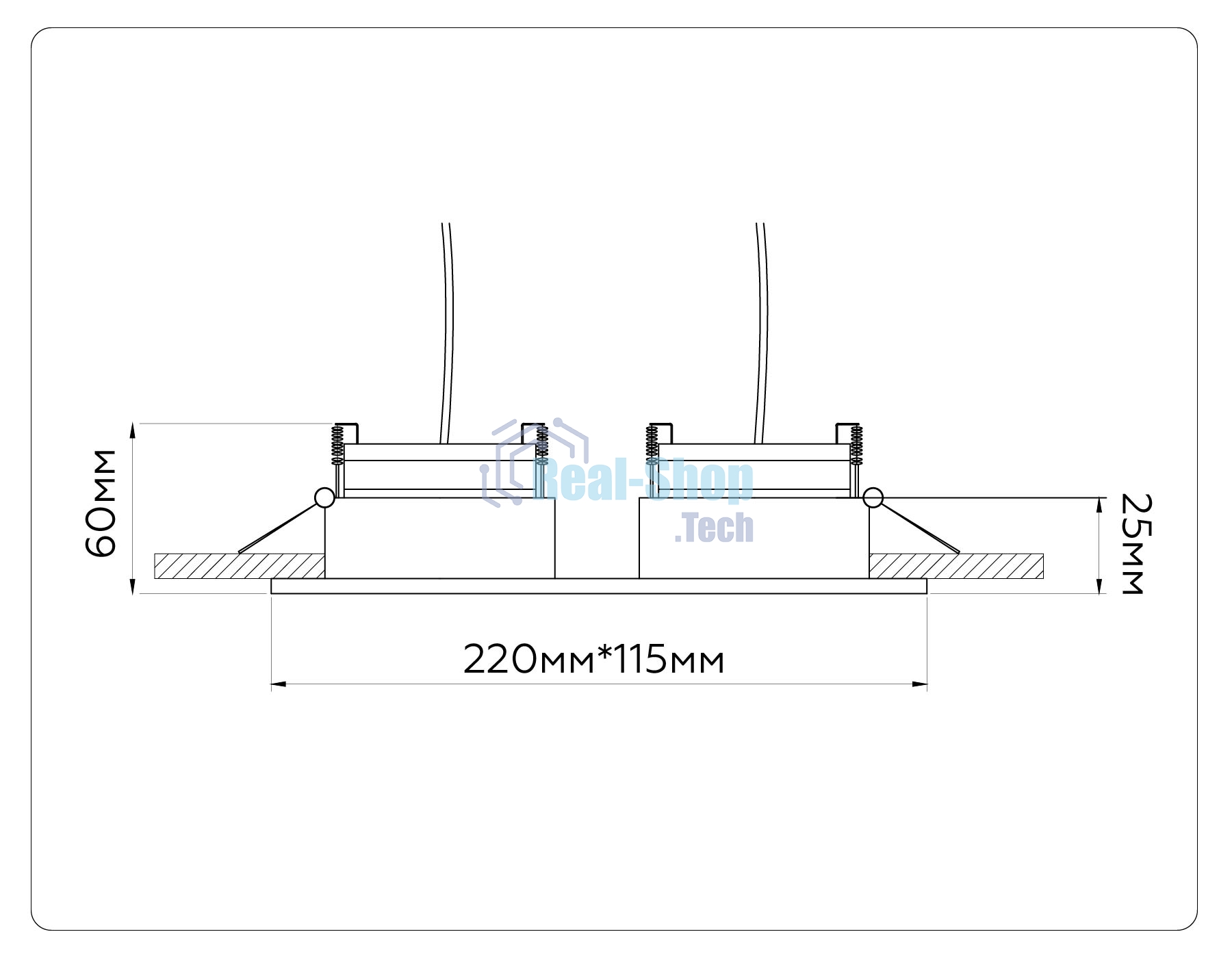 Светильник Ambrella light TN52344/2 SBK/GBK черный песок/черный глянец GX53 max 12W 220*115*25