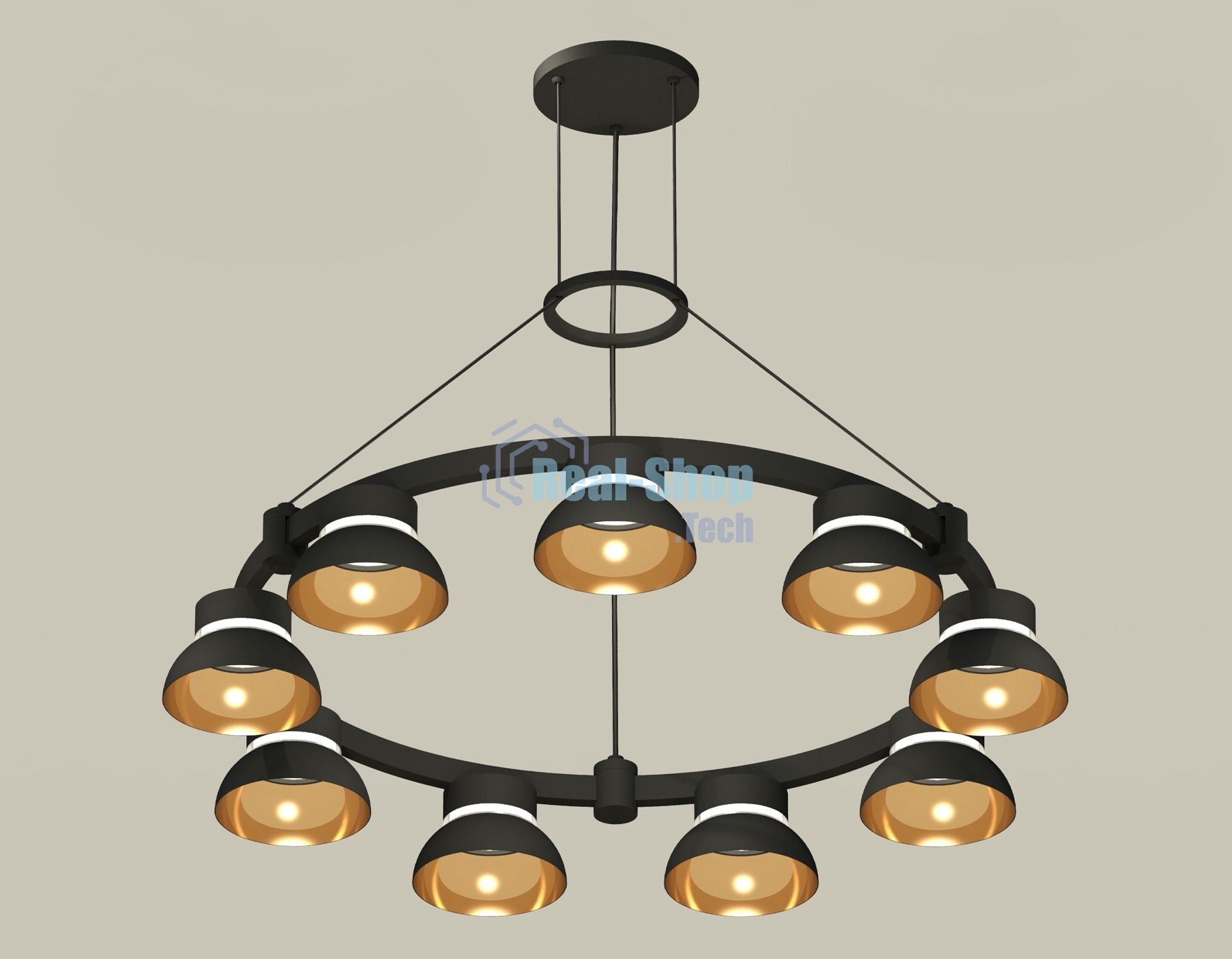 Светильник Ambrella light XR92051702/9 SBK/PYG/CL черный песок/золото желтое полированное/прозрачный GX53 (A9205,C9242,N8145)