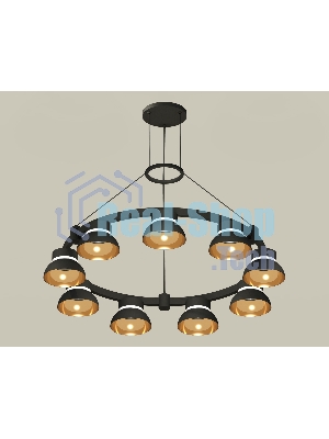 Светильник Ambrella light XR92051702/9 SBK/PYG/CL черный песок/золото желтое полированное/прозрачный GX53 (A9205,C9242,N8145)
