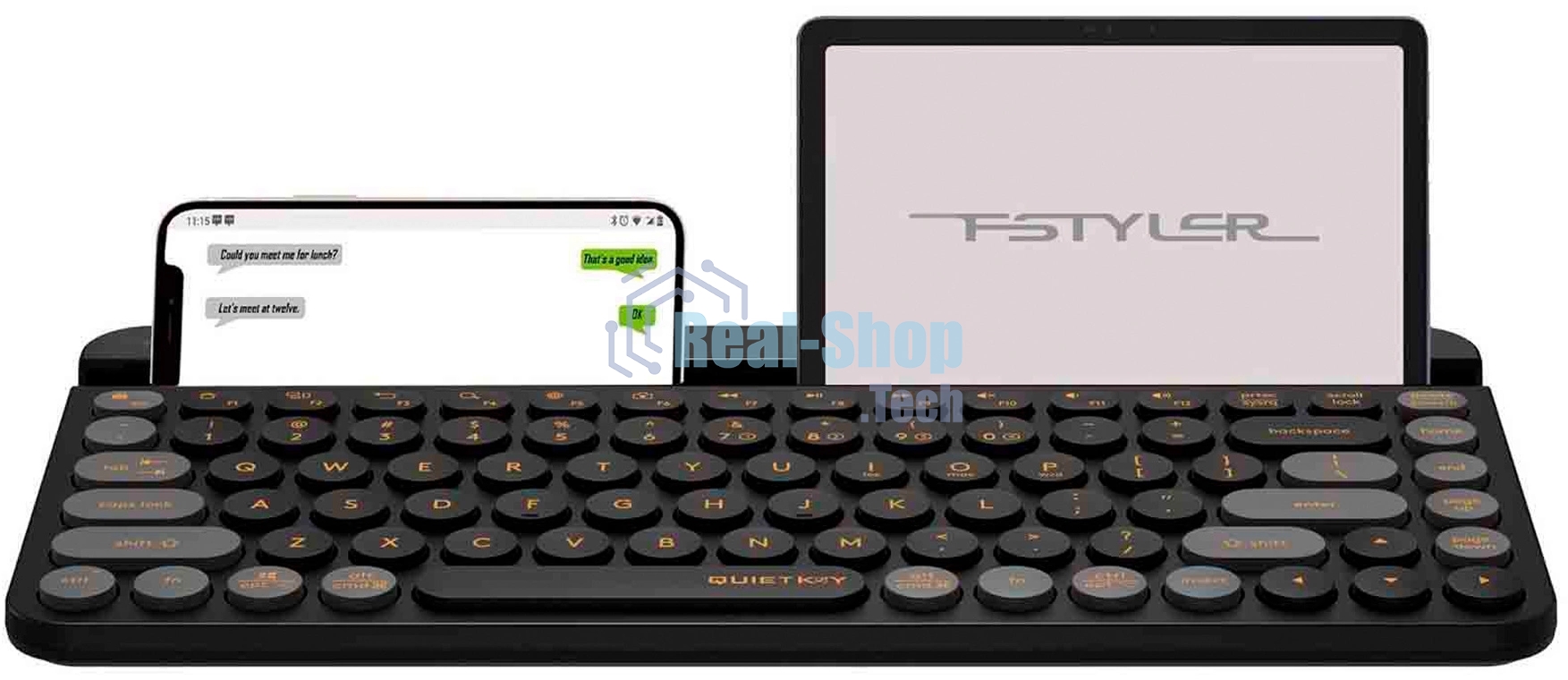 Клавиатура беспроводная A4Tech Fstyler FBK30 черный/серый USB BT/Radio slim Multimedia