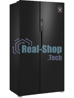 Холодильник Weissgauff WSBS 550 Built-in NoFrost Inverter черный двухкамерный 325/190л морозилка сбоку, No Frost, Side by Side