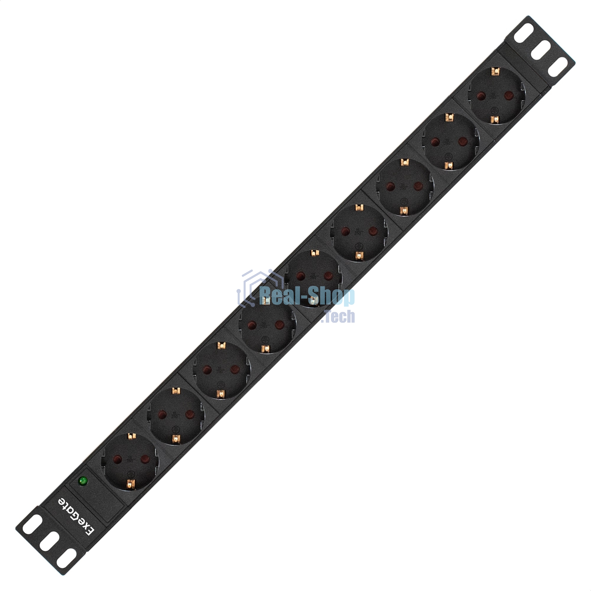 Блок розеток горизонтальный ExeGate ServerPro PDU-19H903 Al-9S-EU2, 19