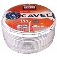 Кабель коаксиальный CAVEL DG-113, Cu/Al/CuSn, 75%, 75 Ом, бухта 100 м, белый