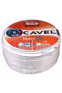 Кабель коаксиальный CAVEL DG-113, Cu/Al/CuSn, 75%, 75 Ом, бухта 100 м, белый