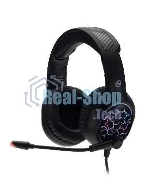 Гарнитура Oklick HS-L930G чёрный/синий, проводная, USB, подсветка