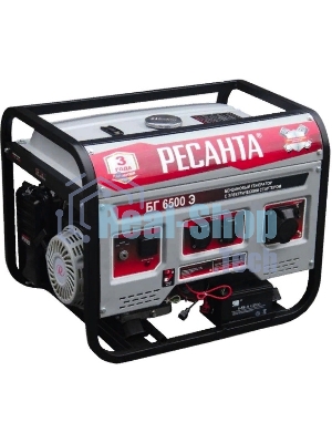 Электрогенератор бензиновый Ресанта БГ 6500 Э, 5.5 кВт, 66 дБ, 69.8 кг