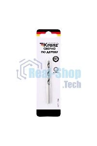 Сверло по дереву Kranz 5х85 мм, цилиндрический хвостовик