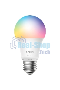 Умная многоцветная Wi‑Fi лампа Tapo Smart WiFi Bulb, A60 size，E27 base, 9.5W, 16 million colors, 2000k-6500k tunable white, 800 lumens brightness and diммable, 802.11b/g/n 2.4G WiFi connection, work with 200-240 V, 50/60 Hz power voltage and frequency, wo